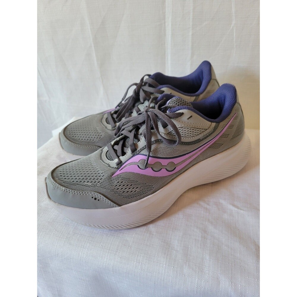 SAUCONY  Women’s Fossil Crocus #8.5  Wide Grey & Purple
